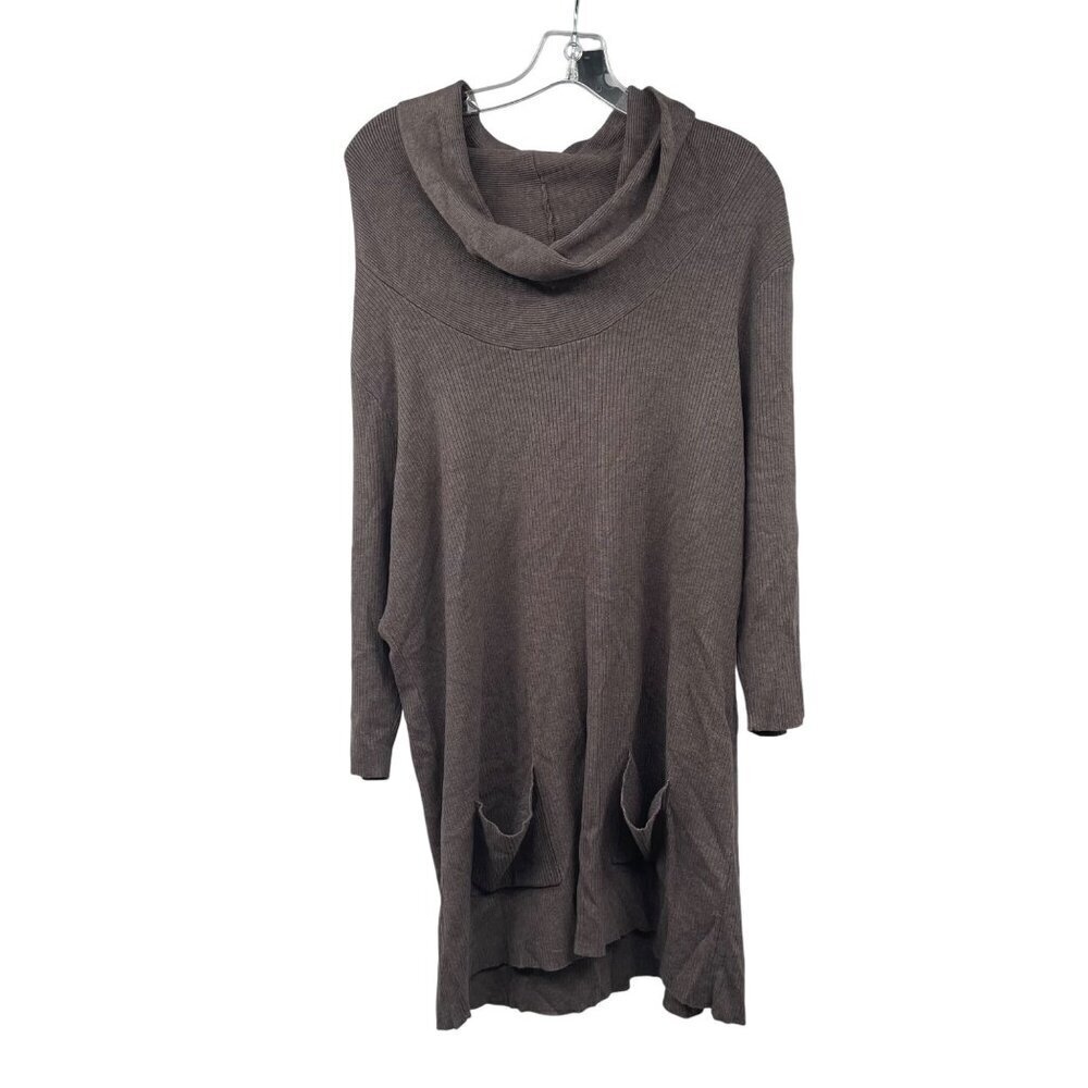 INC International Concepts Cowl Neck Sweater 3/4 Sleeve Stone Size 2X Pockets
